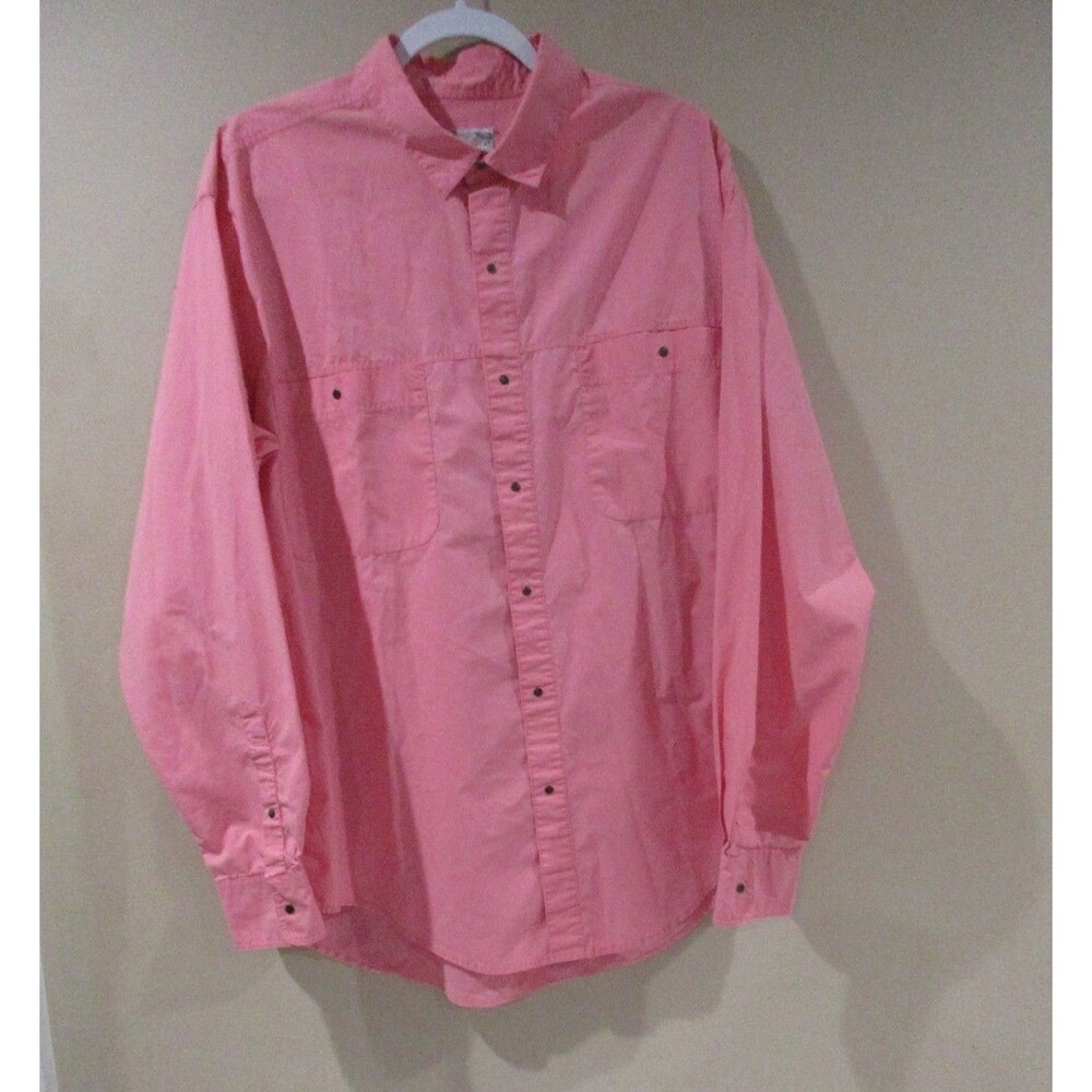 Patagonia Snap Shirt Men Lg Pink Long Sleeve Cotton/Poly Blend Pockets